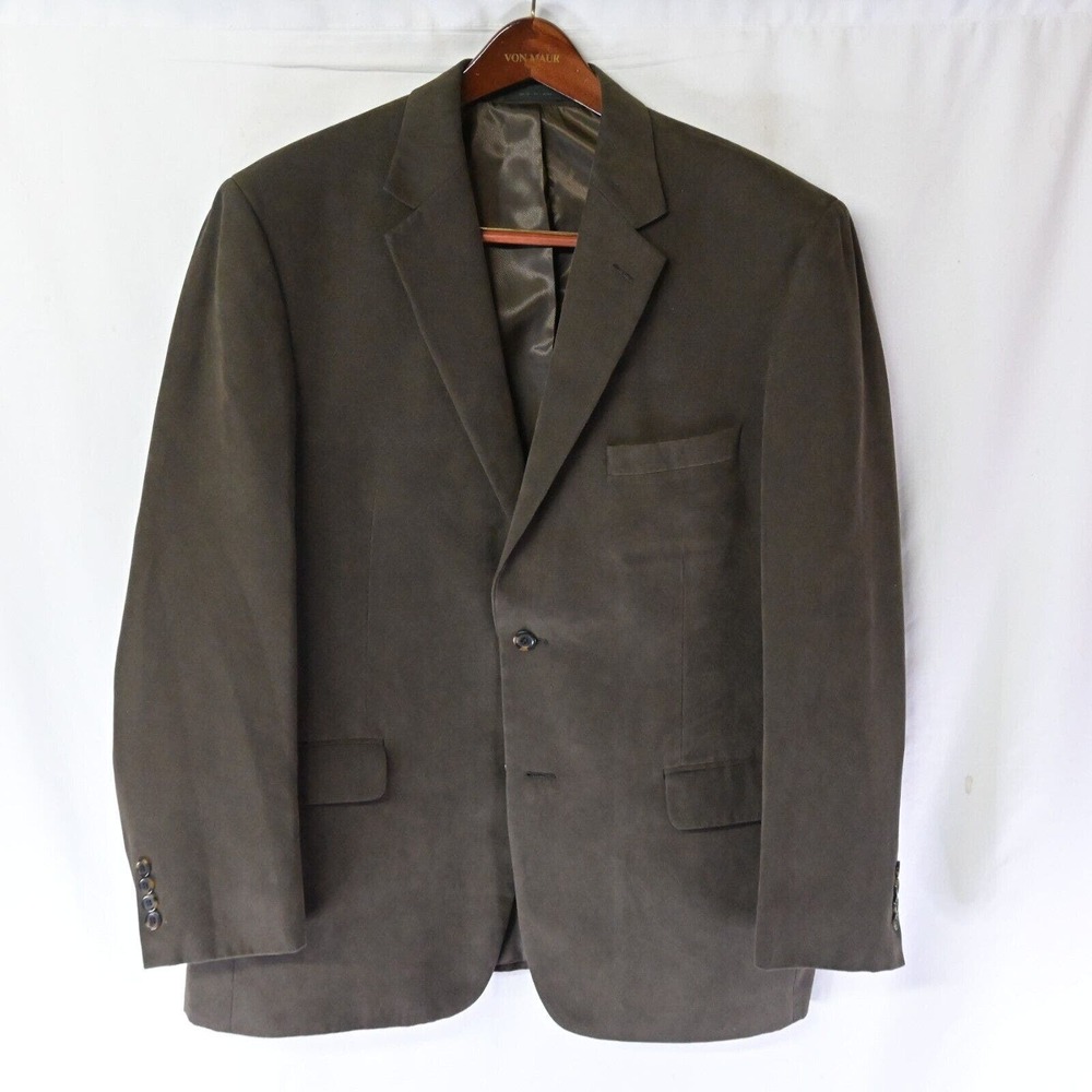 Andrew Fezza 46R Dark Brown‎ Sueded 2Btn Blazer Jacket Sport Coat
